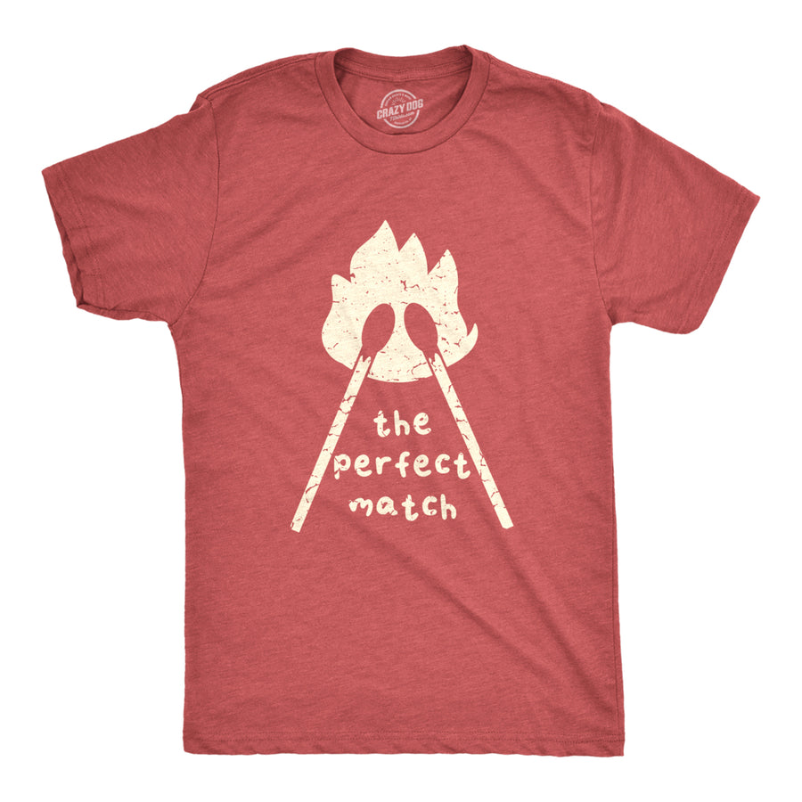 Mens The Perfect Match T Shirt Funny Valentines Day T Shirts for Men Image 1