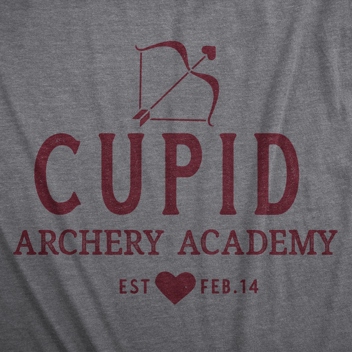 Mens Cupid Archery Academy T Shirt Funny Valentines Day Cupids Bow And Arrow Tee For Guys Image 2