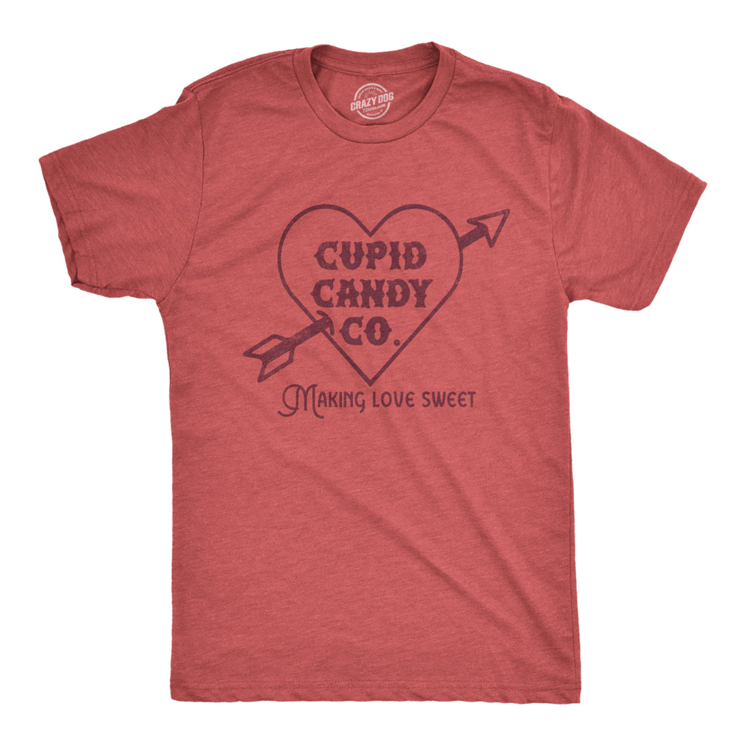 Mens Cupid Candy Co T Shirt Funny Valentines Day T Shirts for Guys Image 1