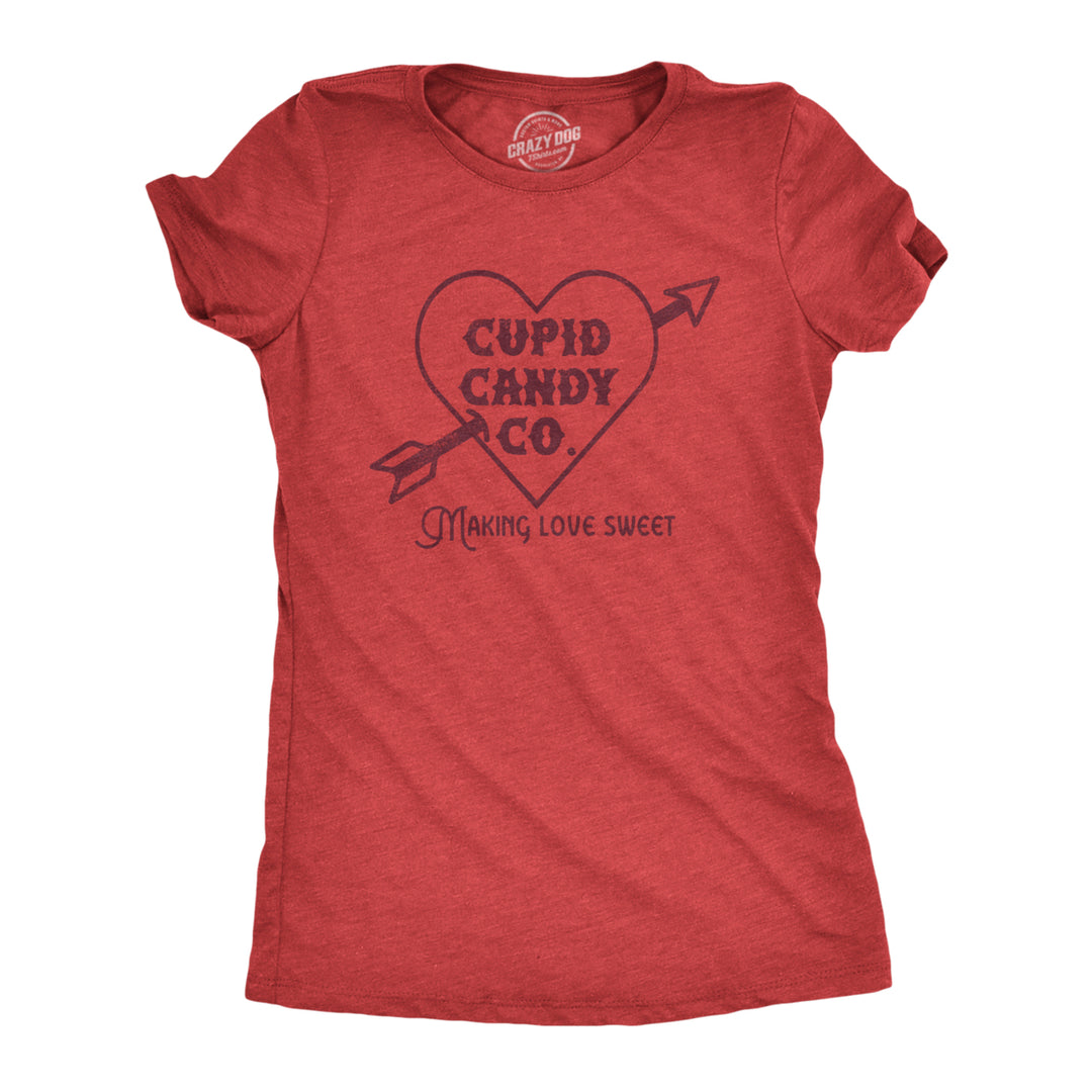 Womens Cupid Candy Co T Shirt Funny Valentines Day T shirts For Women Image 1