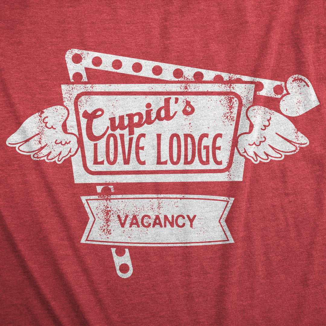 Mens Cupids Love Lodge T Shirt Funny Valentines Day Shirt for Men Image 2