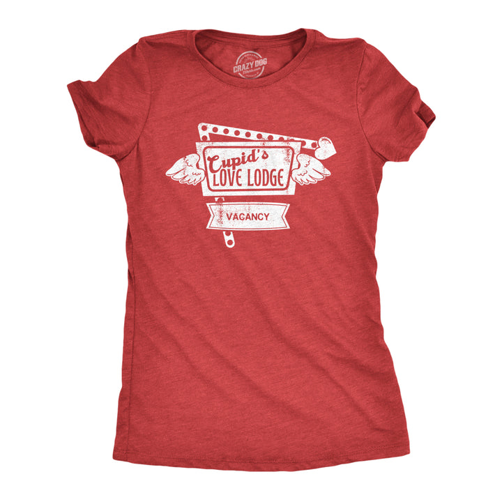 Womens Cupids Love Lodge T Shirt Funny Valentines Day Tee for Women Image 1