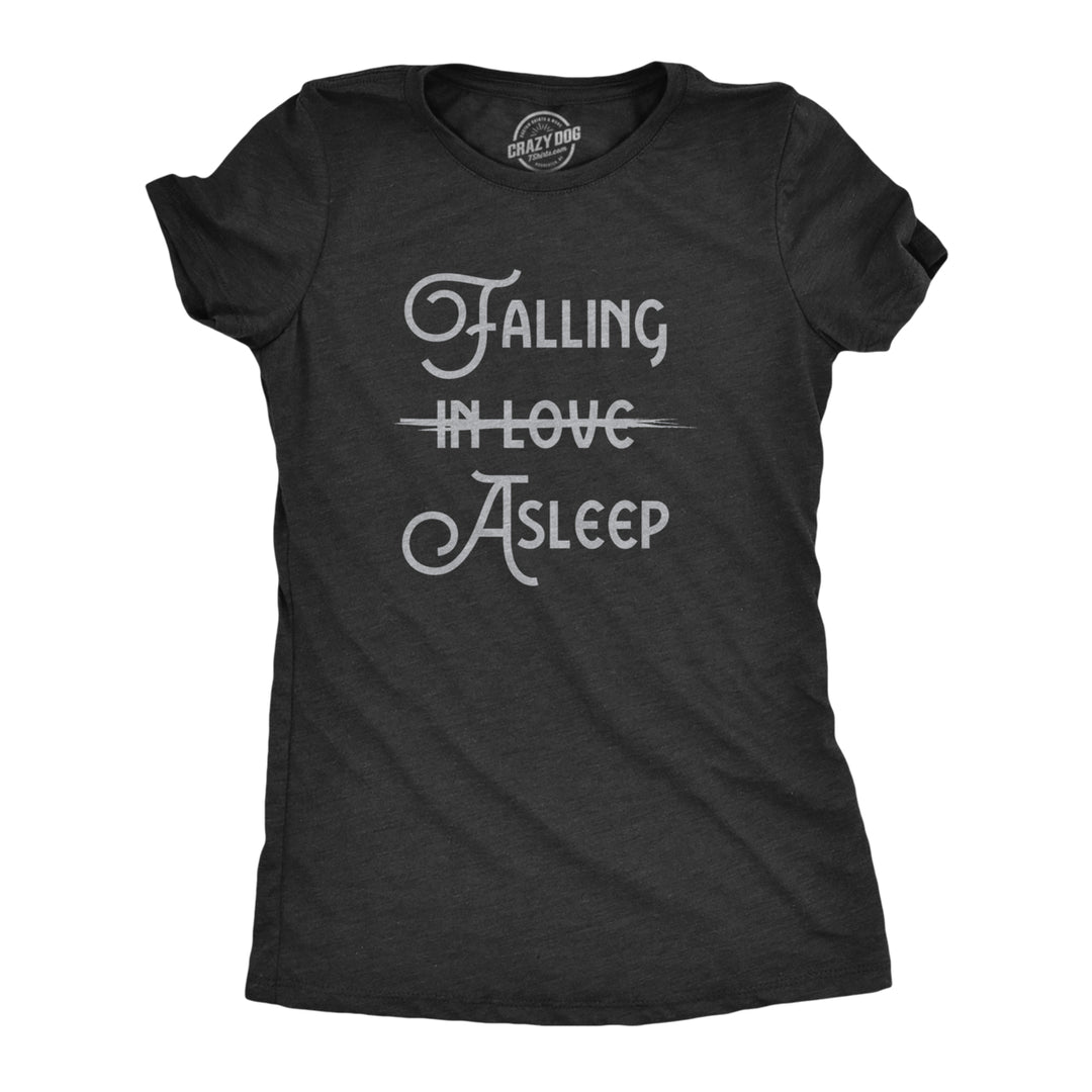 Womens Falling Asleep T Shirt Funny Napping Sleepy Lazy Joke Tee For Ladies Image 1