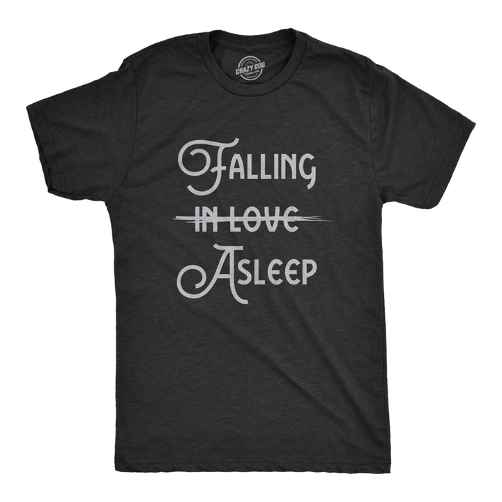 Mens Falling Asleep T Shirt Funny Napping Sleepy Lazy Joke Tee For Guys Image 1