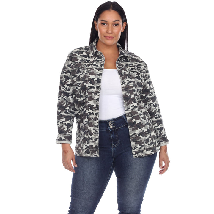 White Mark Womens Camo Denim Jacket Cotton Blend Sizes S to 4X Outdoor Fashion Image 3