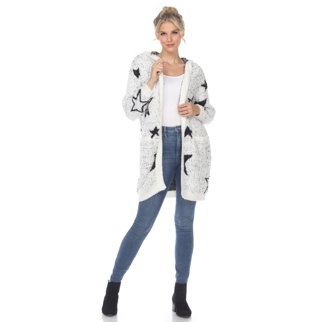 White Mark Womens Hooded Sherpa Coat Color Block Fuzzy Warm Sizes S-2X Image 1