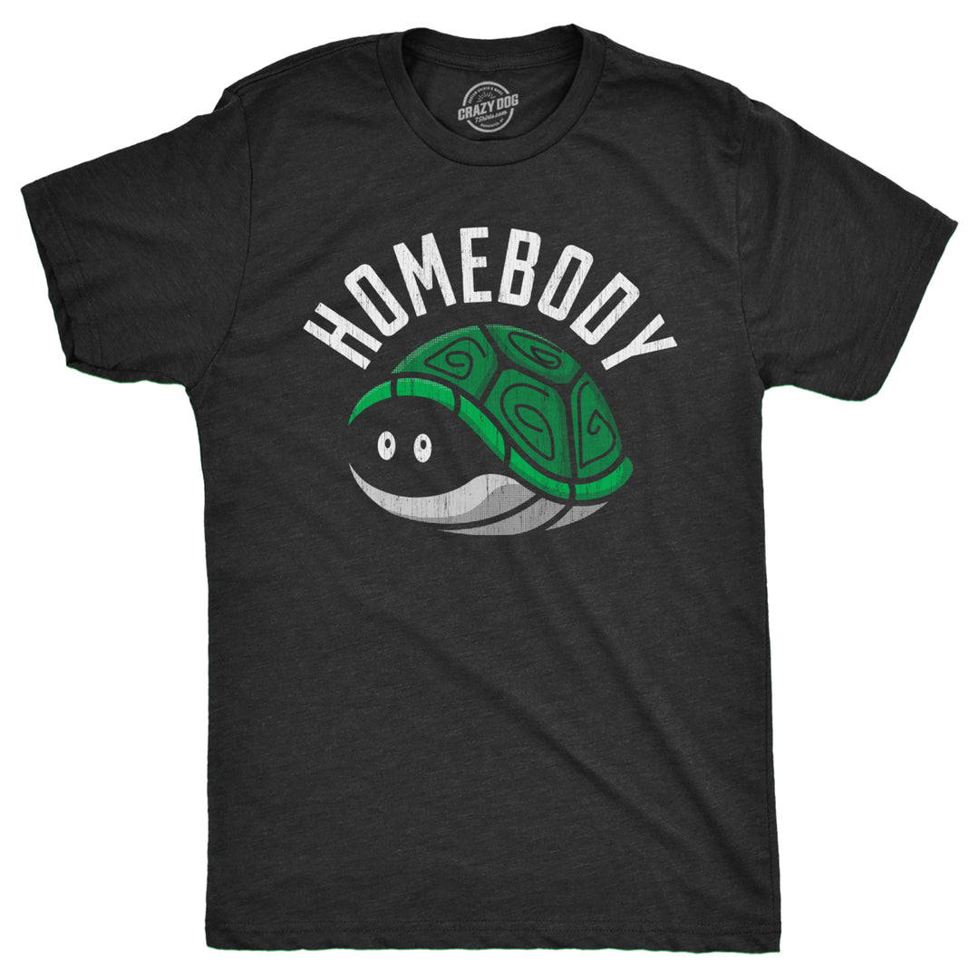 Mens Homebody T Shirt Funny Introverted Turtle Shell Joke Tee For Guys Image 1