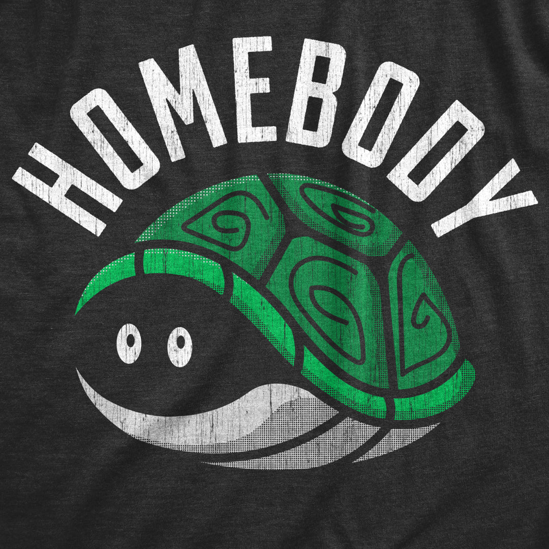 Mens Homebody T Shirt Funny Introverted Turtle Shell Joke Tee For Guys Image 2