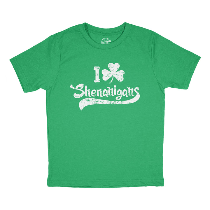 Youth T Shirts I Clover Shenanigans Funny St Patricks Day Tee For Kids Image 1