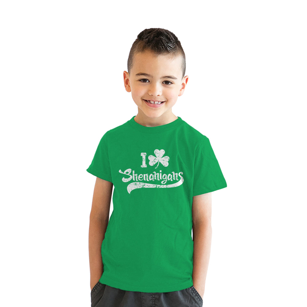 Youth T Shirts I Clover Shenanigans Funny St Patricks Day Tee For Kids Image 2