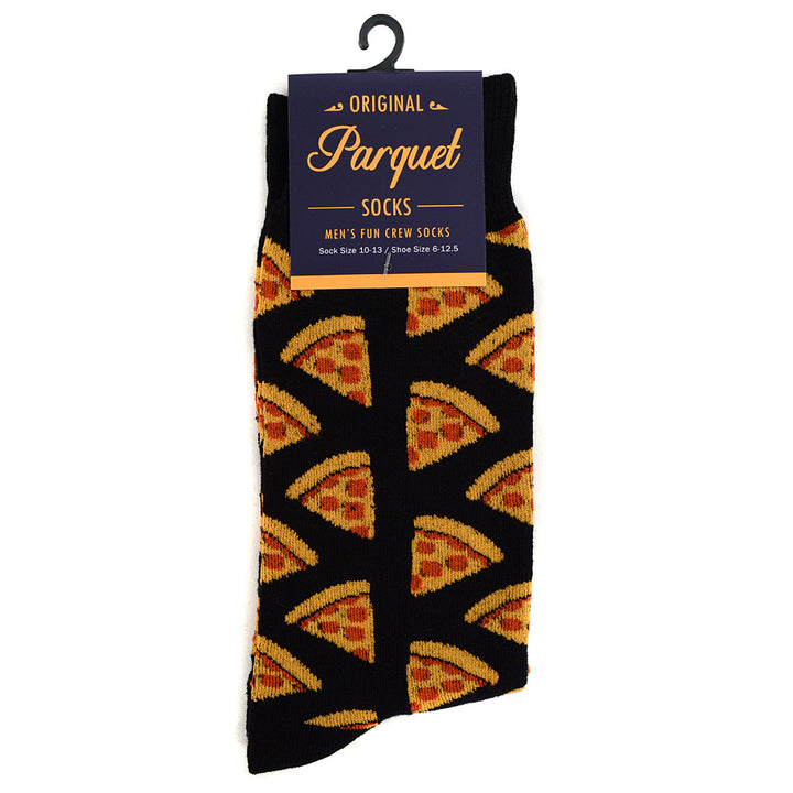 Pepperoni Pizza Novelty Sock Funny Socks Pizza Lover Gifts Cool Socks Funny Groomsmen Socks Black Image 2