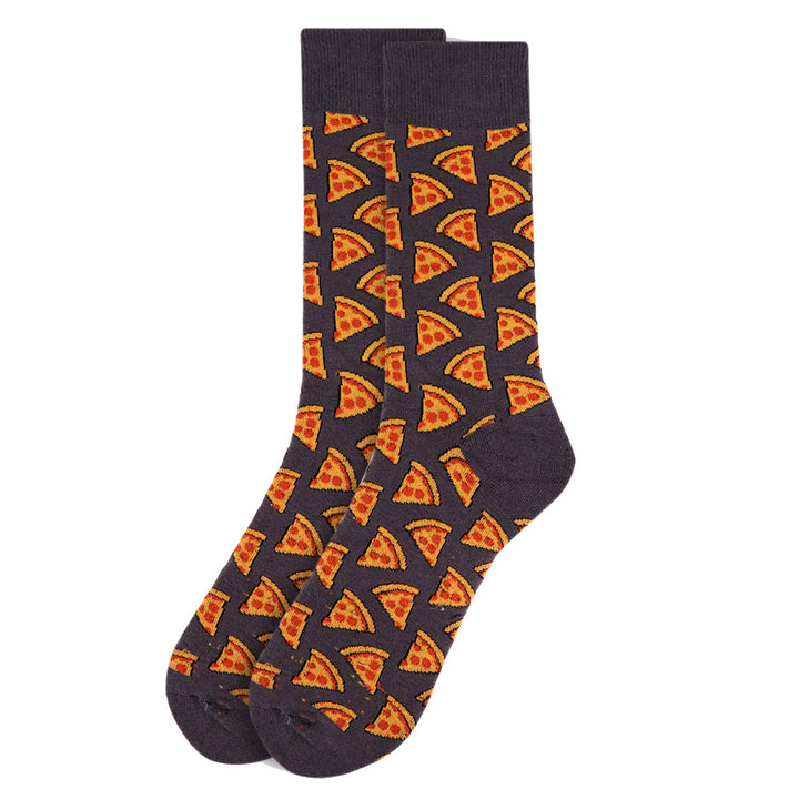 Pepperoni Pizza Novelty Sock Funny Socks Pizza Lover Gifts Cool Socks Funny Groomsmen Socks Grey Image 2