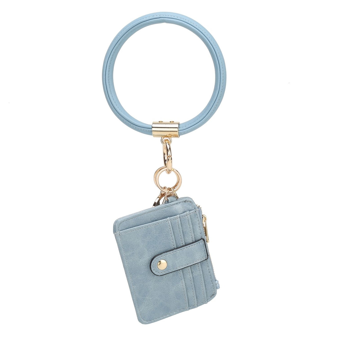 Jordyn Vegan Leather Bracelet Keychain with a Credit Card Holder Image 6