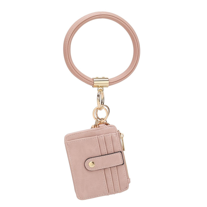 Jordyn Vegan Leather Bracelet Keychain with a Credit Card Holder Image 8