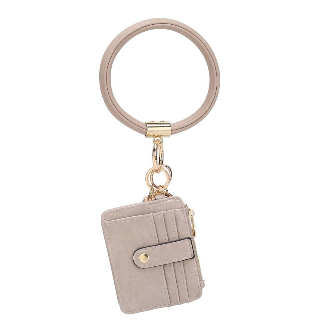 Jordyn Vegan Leather Bracelet Keychain with a Credit Card Holder Image 9