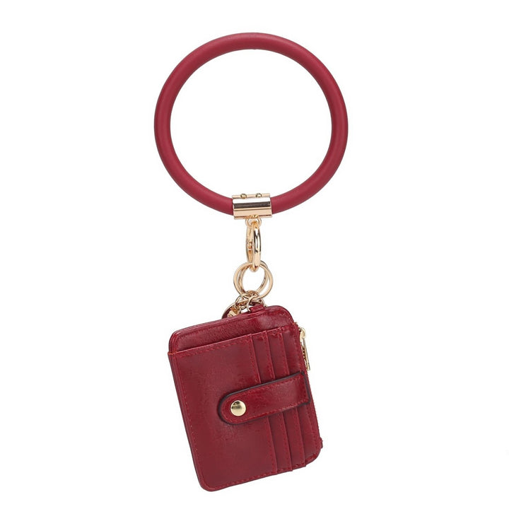 Jordyn Vegan Leather Bracelet Keychain with a Credit Card Holder Image 10