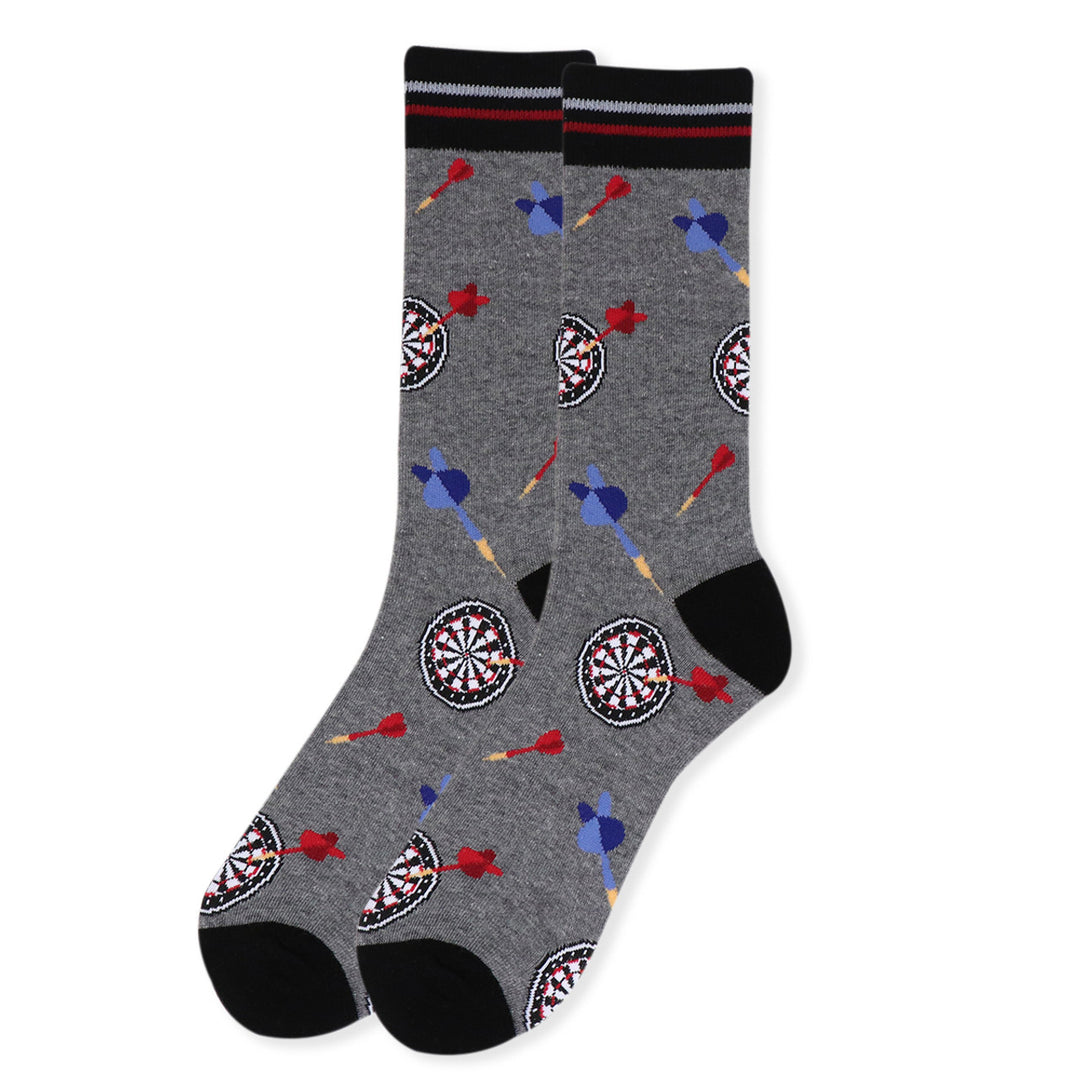 English Darts Novelty Socks Crazy Throwing Dart Socks Cool Socks Funny Groomsmen Socks Ireland Pub Darts Crew Socks Image 1