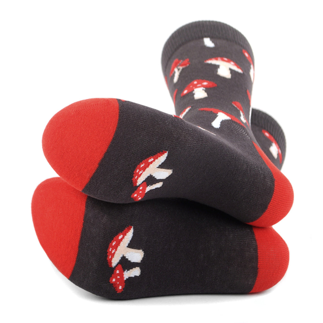 Mushrooms Novelty Socks Crazy Mushrooms Socks Cool Socks Funny Groomsmen Socks Fun Crazy Mushrooms Crew Socks Image 3