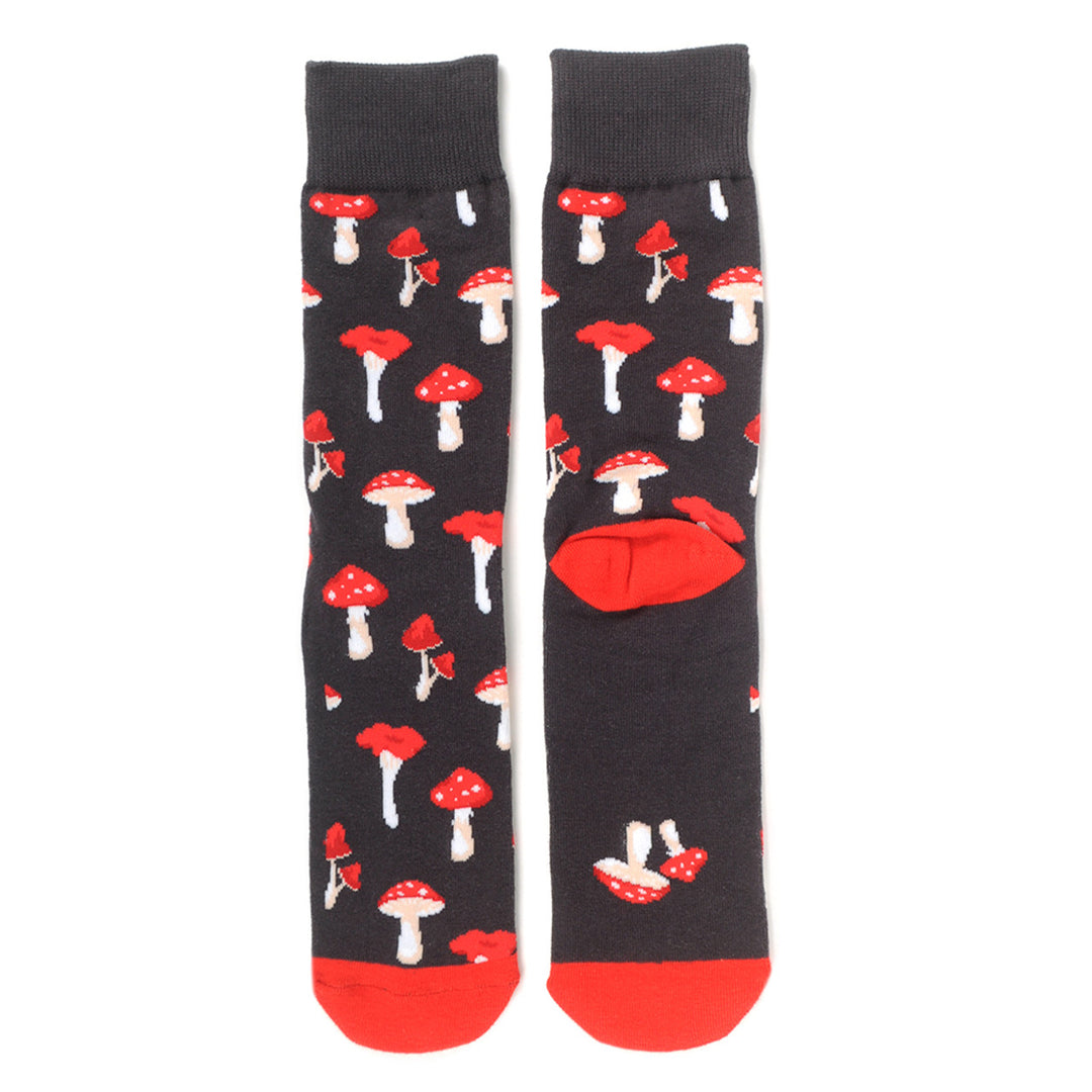 Mushrooms Novelty Socks Crazy Mushrooms Socks Cool Socks Funny Groomsmen Socks Fun Crazy Mushrooms Crew Socks Image 6