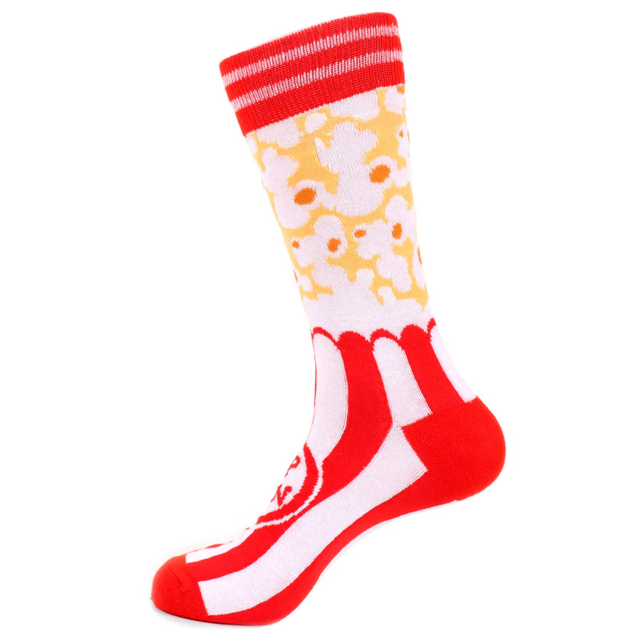 Movie Time Novelty Socks Crazy Popcorn Socks Cool Socks Funny Groomsmen Socks Party Time Pop Corn Crew Socks Image 1