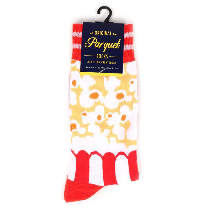 Movie Time Novelty Socks Crazy Popcorn Socks Cool Socks Funny Groomsmen Socks Party Time Pop Corn Crew Socks Image 3