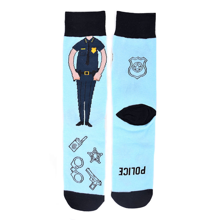 Police Man Socks Mens Police Officer Novelty Socks Personalized Socks Dad Gifts Cool Socks Cop Socks Gift Cool Gift Image 4