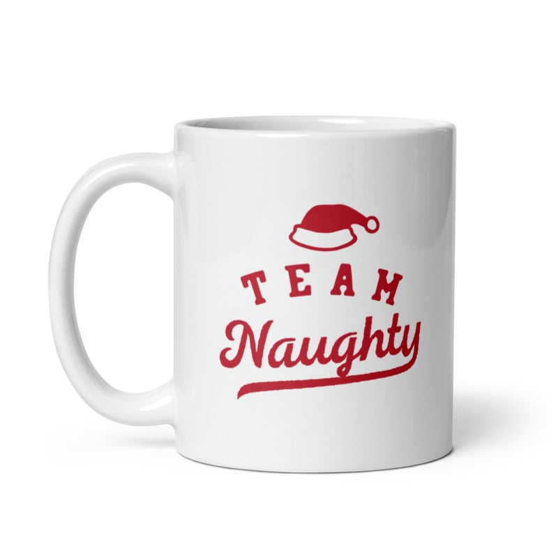 Team Naughty Mug Funny Xmas Santas Bad List Novelty Cup-11oz Image 1