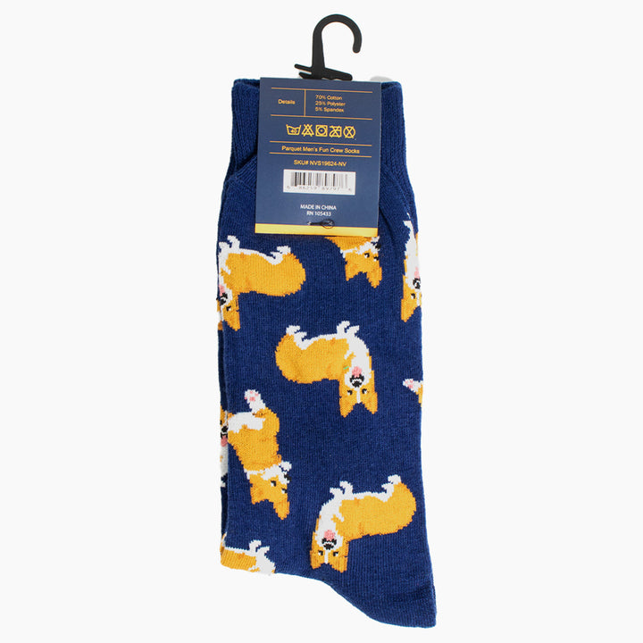 Blue Corgis Dog Fun Socks Mens Dancing Dog Novelty Socks Funny Socks Dad Gifts Cool Socks Funny Groomsmen Image 3