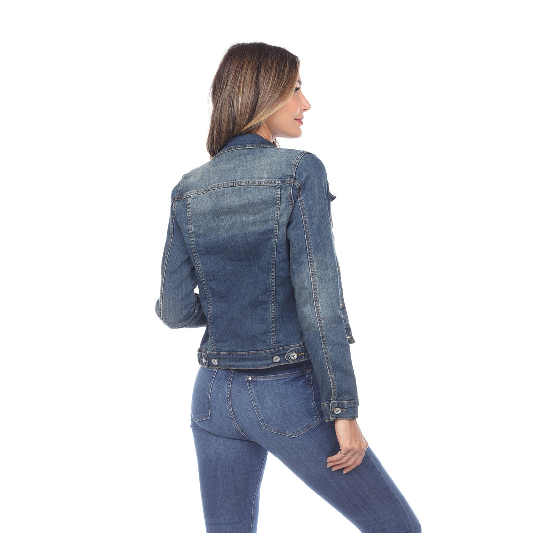 White Mark Womens Classic Denim Jacket Image 3