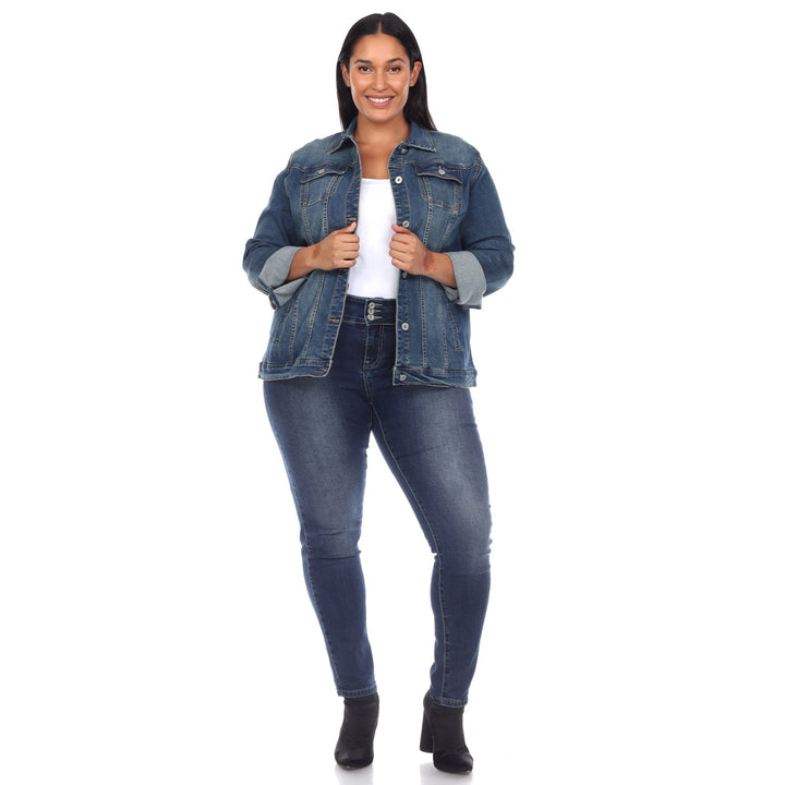 White Mark Womens Classic Denim Jacket Image 4