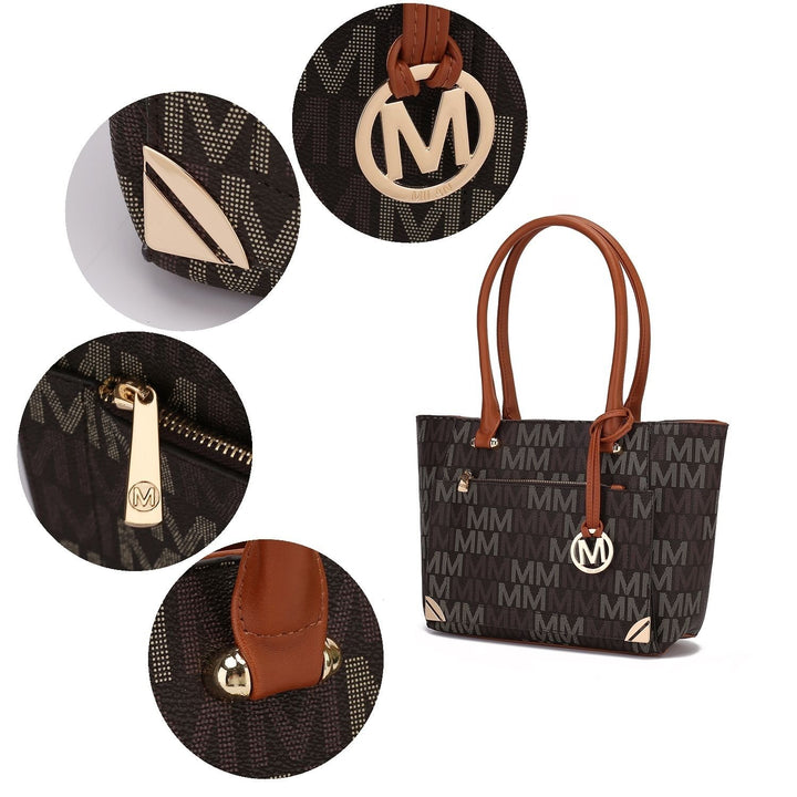 MKF Collection Lady II Multi-Functional Shoulder Bag M Signature Tote Handbag and Wallet Set by Mia K. Image 11