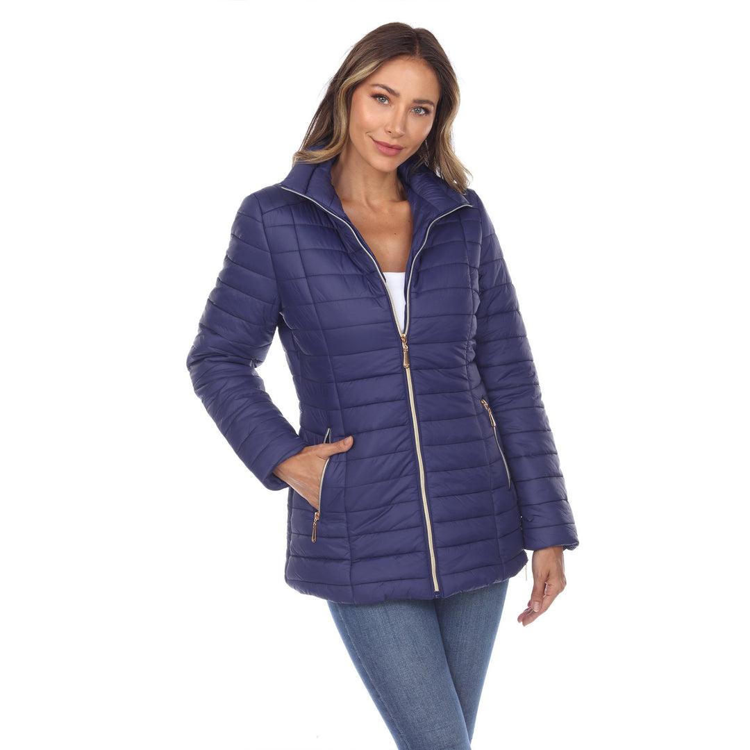 White Mark Womens Puffer Coat Image 3