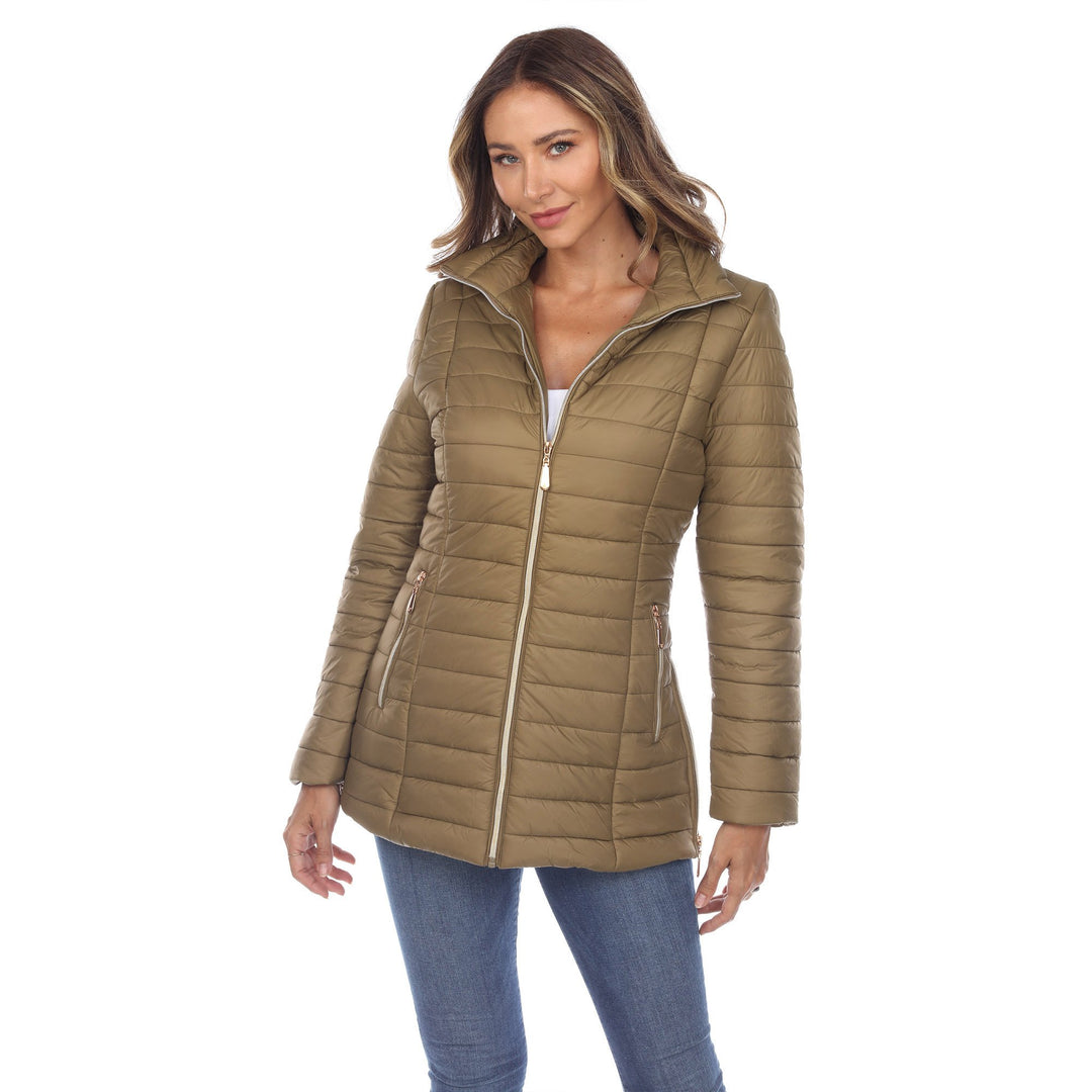 White Mark Womens Puffer Coat Image 9