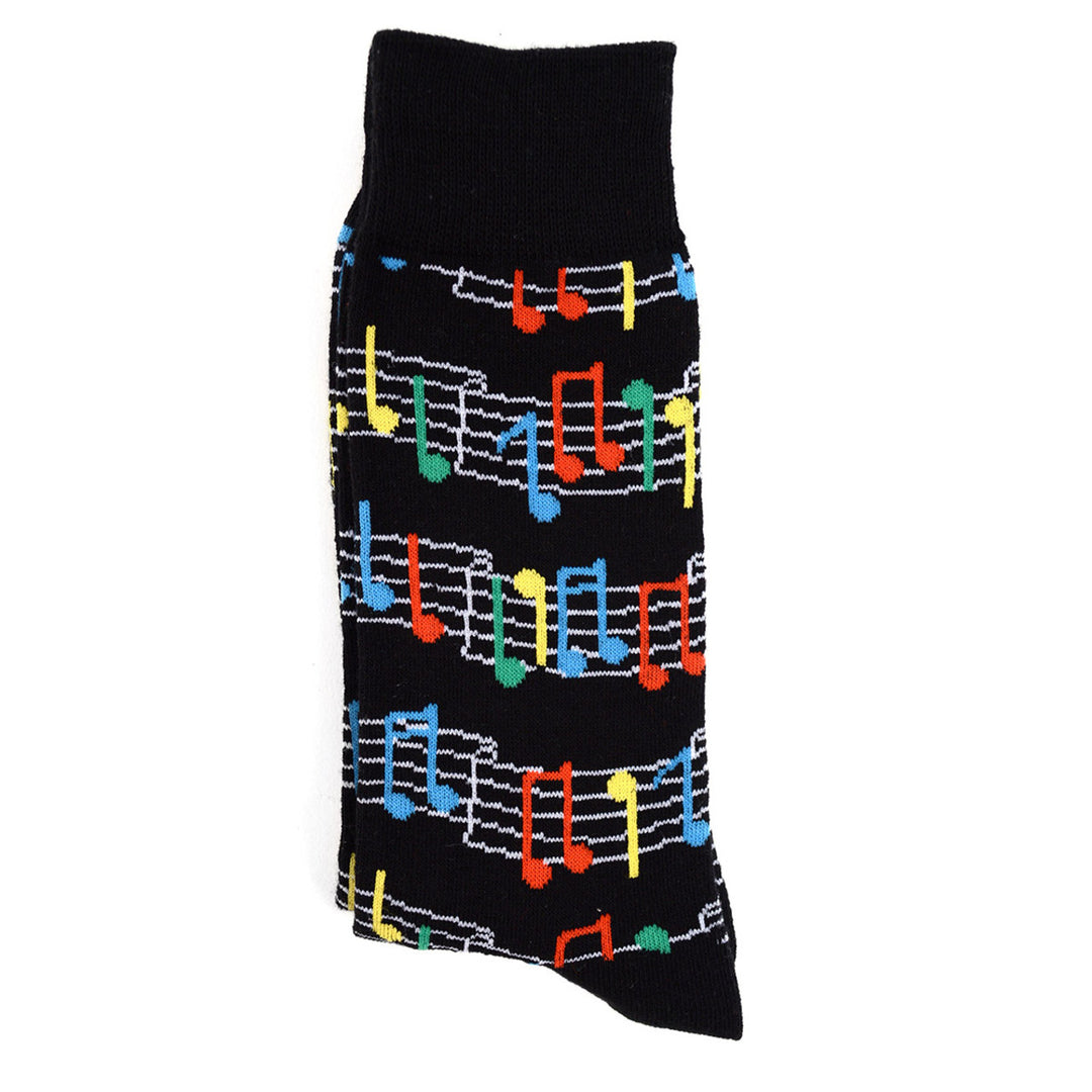 Fun Socks Mens Colorful Music Sheet Rock and Roll Music Lovers Musician Gifts Music Writter Music Notes Image 6