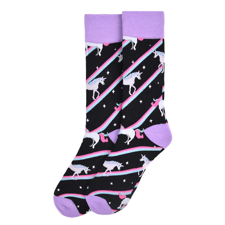 Mens Funny Lucky Unicorn Novelty Socks Fun Crazy Unicorn Party Crew Socks Groomsmen Socks Image 3