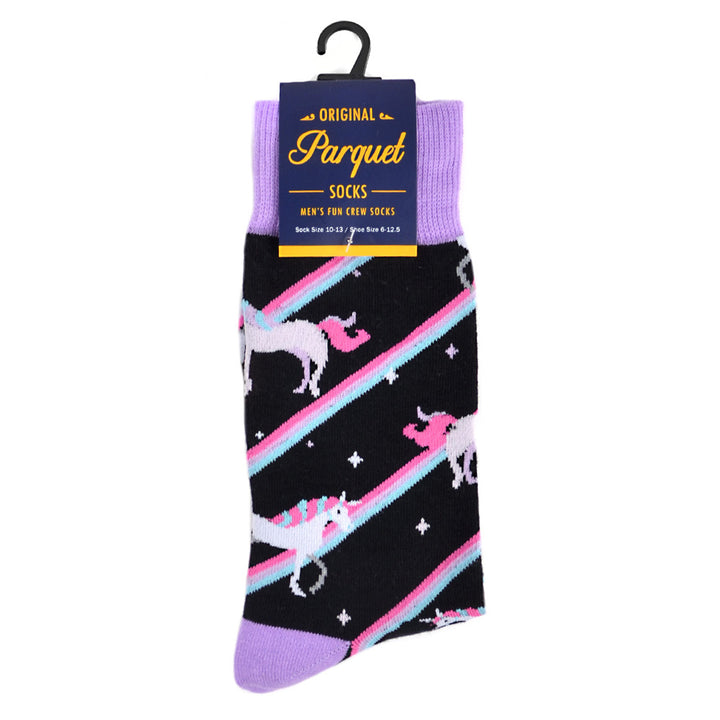 Mens Funny Lucky Unicorn Novelty Socks Fun Crazy Unicorn Party Crew Socks Groomsmen Socks Image 4