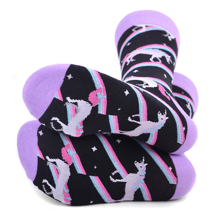 Mens Funny Lucky Unicorn Novelty Socks Fun Crazy Unicorn Party Crew Socks Groomsmen Socks Image 2