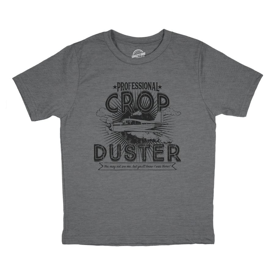 Youth Professional Crop Duster Funny Smelly f**t Passing Gas Plane Joke Tee For Kids Image 1