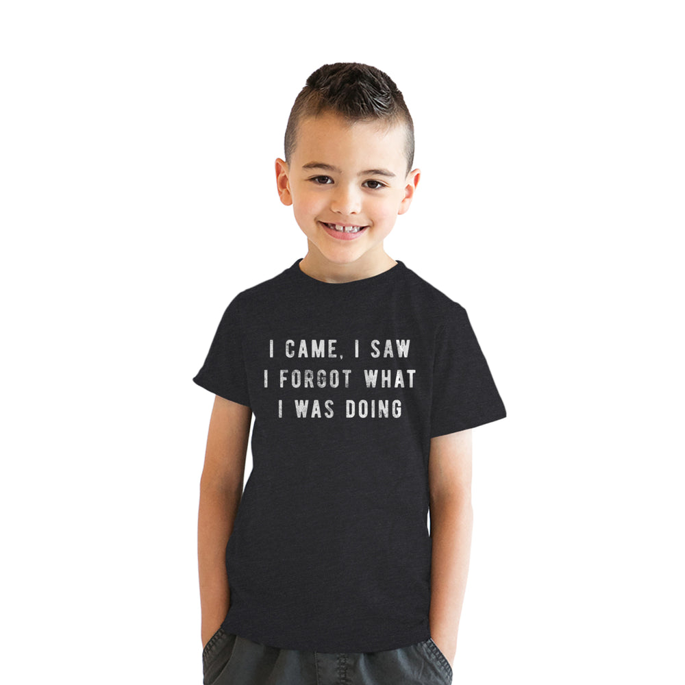 Youth I Came I Saw I Forgot What I Was Doing T Shirt Funny Short Term Memory Joke Tee For Kids Image 2