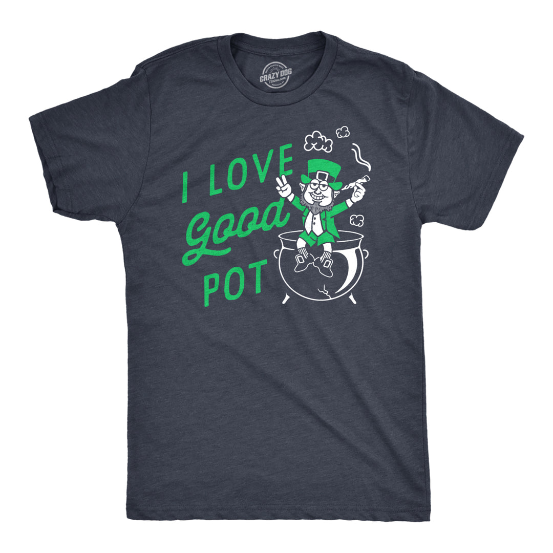 Mens Funny T Shirts I Love Good Pot St Patricks Day Graphic Tee For Guys Image 1