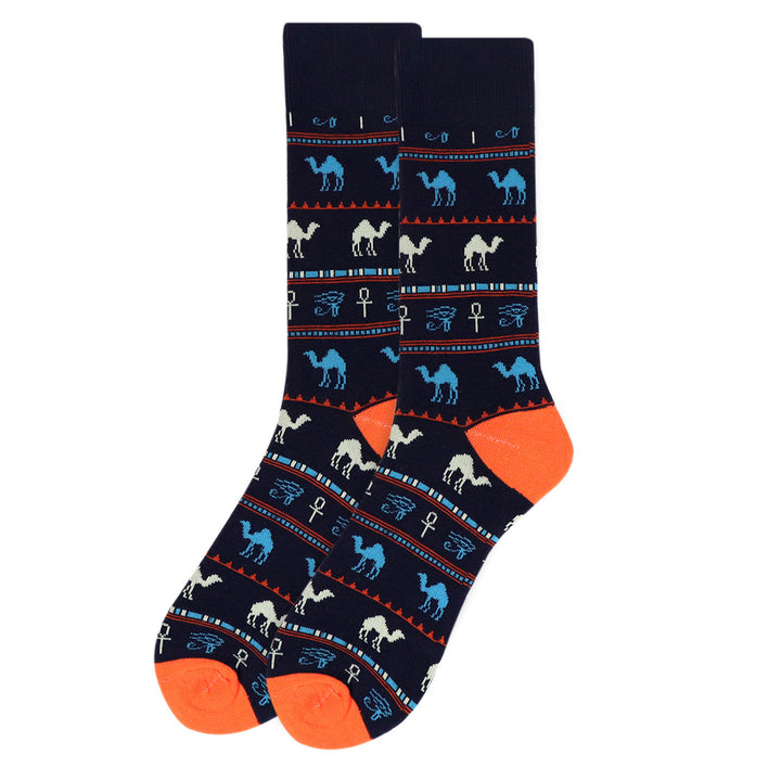 Blue Egypt Socks Camels Pyramid Egyptian Sock Image 2