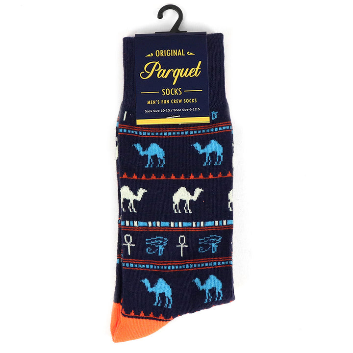 Blue Egypt Socks Camels Pyramid Egyptian Sock Image 3