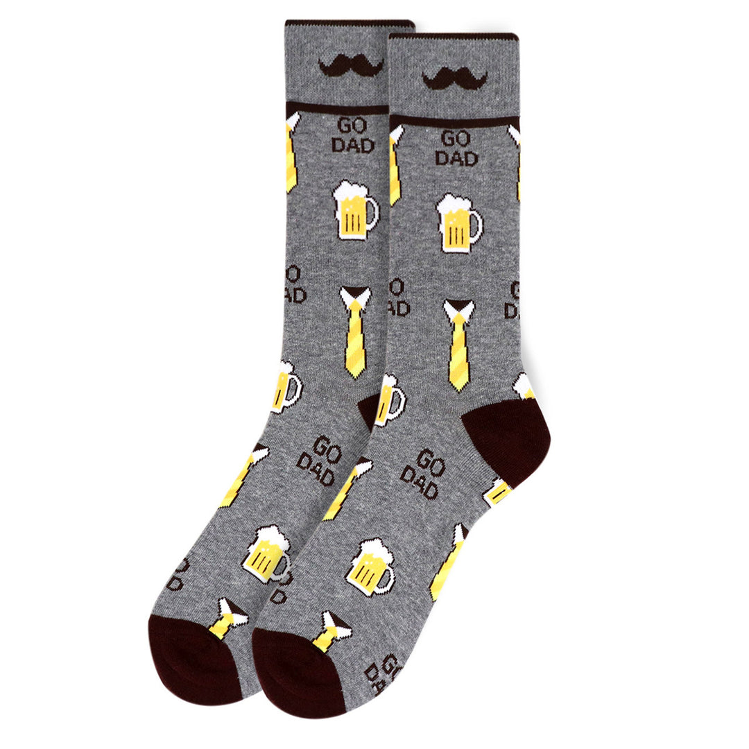 Beer Socks Mens Go Dad Novelty Socks Crew Socks Party Dad Gift Fun Beer Socks Image 2