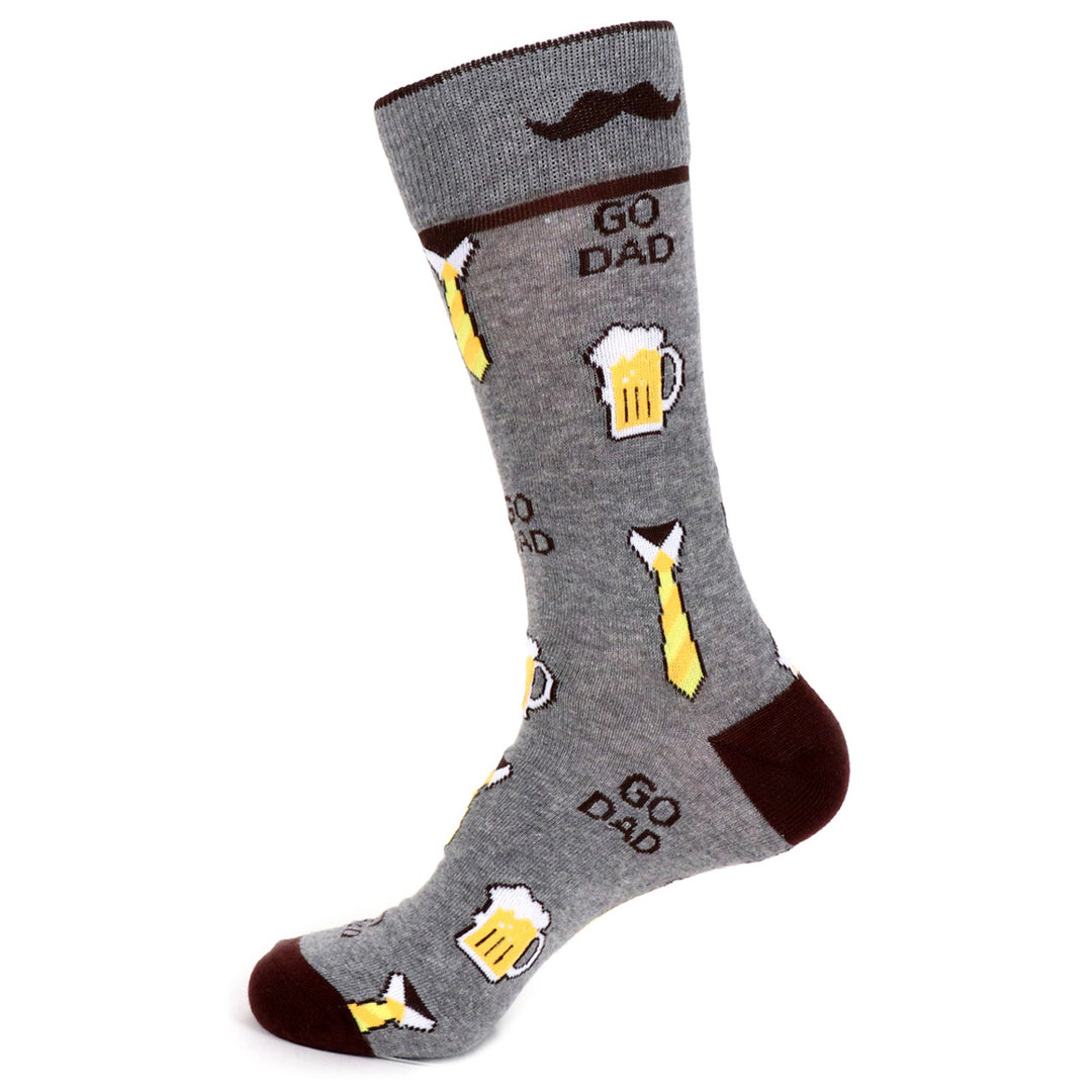 Beer Socks Mens Go Dad Novelty Socks Crew Socks Party Dad Gift Fun Beer Socks Image 1