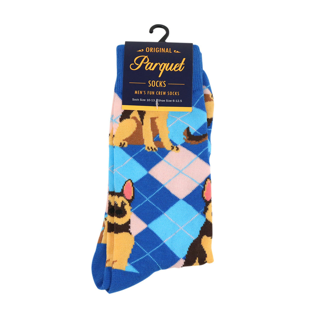 Mens Argyle German Shepard Dog Socks Image 3