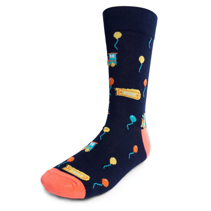 Party Socks Carnival Socks Fun Crazy Amusement Park Socks Novelty Socks Balloons Socks Groomsmen Socks Party Time Image 1