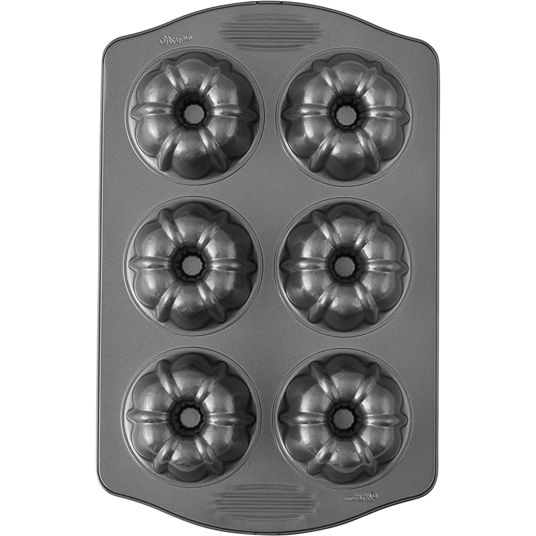 Wilton Nonstick Mini Fluted Tube Pan 6-Cavity Mini Bundt Cake Mold Bakeware Image 8