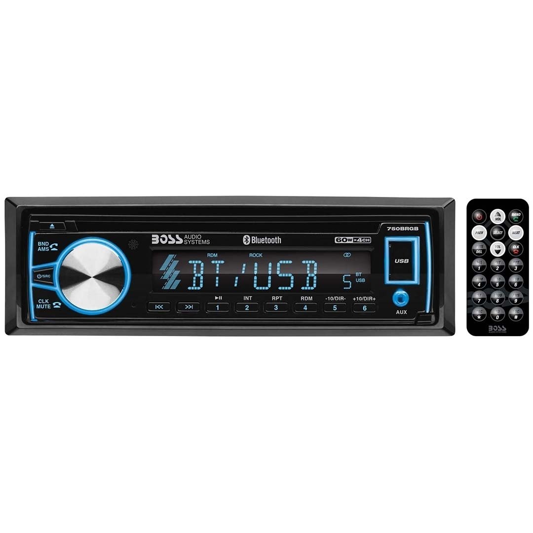 BOSS Audio Systems 750BRGB Single Din Bluetooth Car Stereo - CD USB AM/FM Image 1