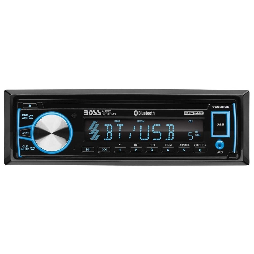 BOSS Audio Systems 750BRGB Single Din Bluetooth Car Stereo - CD USB AM/FM Image 2