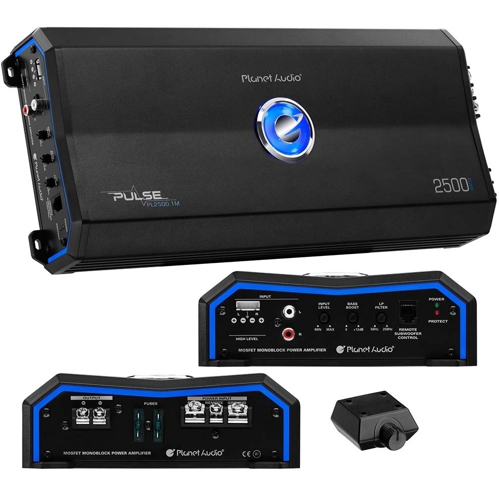 Planet Audio PL2500.1M Car Amplifier 2500W Class AB Monoblock with Bass Boost Image 1